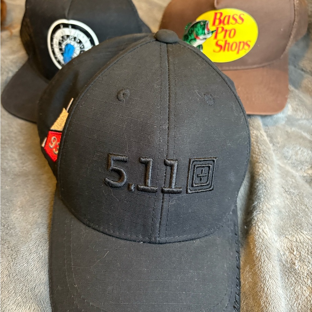 3 Men’s Hats 5.11 Tactical Black Cap Pro Bass Shops and 1 other Men’s Hats